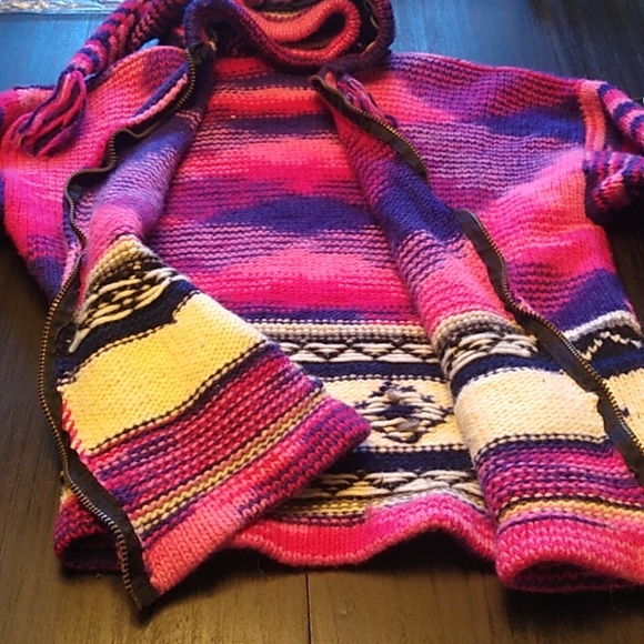 Tribal Wool Hoodie Sweater - Picture 12 of 13